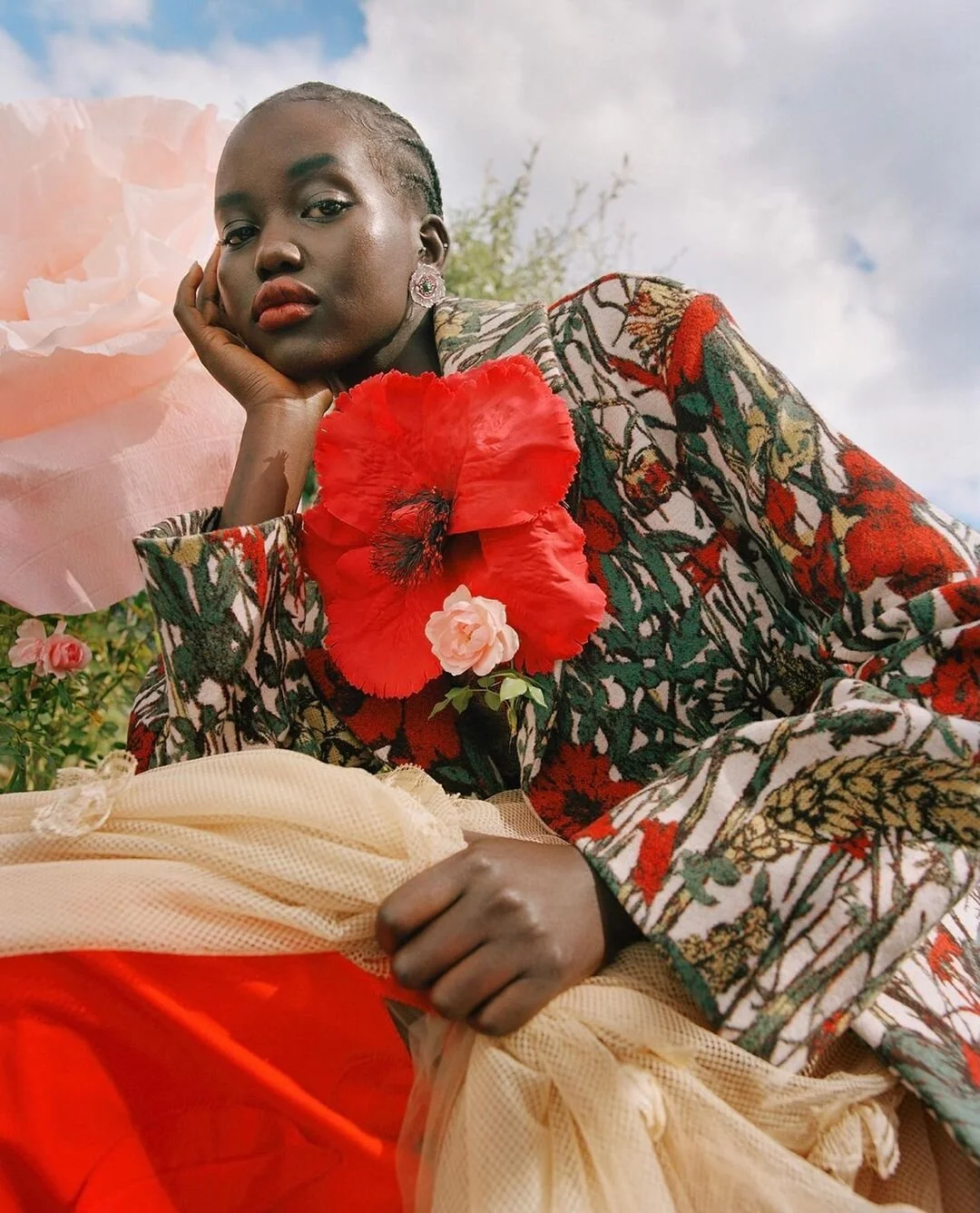 Adut Akech Blooms in Resort 2021 Images by Nadine Ijewere — Anne
